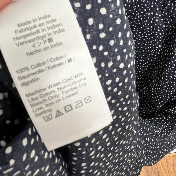 J. Crew Womens Maxi Dress Medium Navy Polka Dot Side Tie Beach Cover Up - Picture 9 of 12